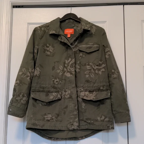 Joe Fresh Olive Green Floral Utility Jacket - Picture 1 of 7
